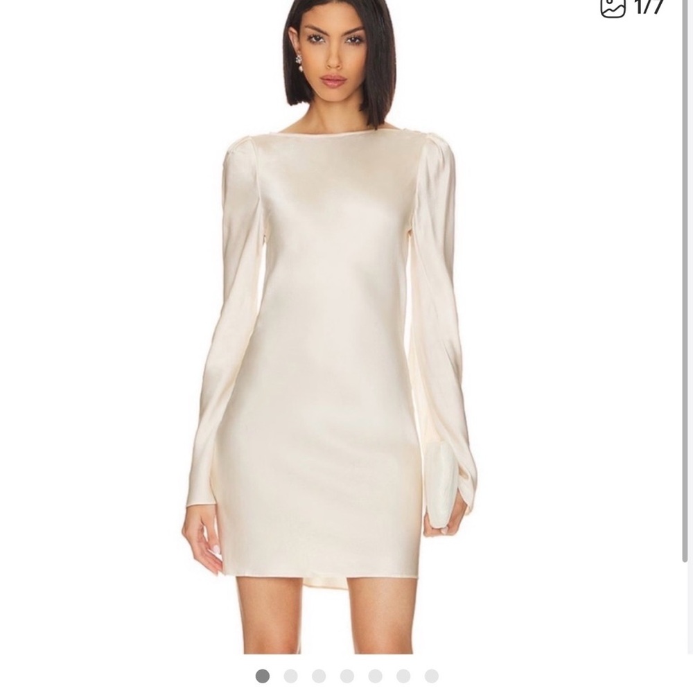 Revolve Stone Cold Fox DressBasier Dress in Nude silk satin size 0